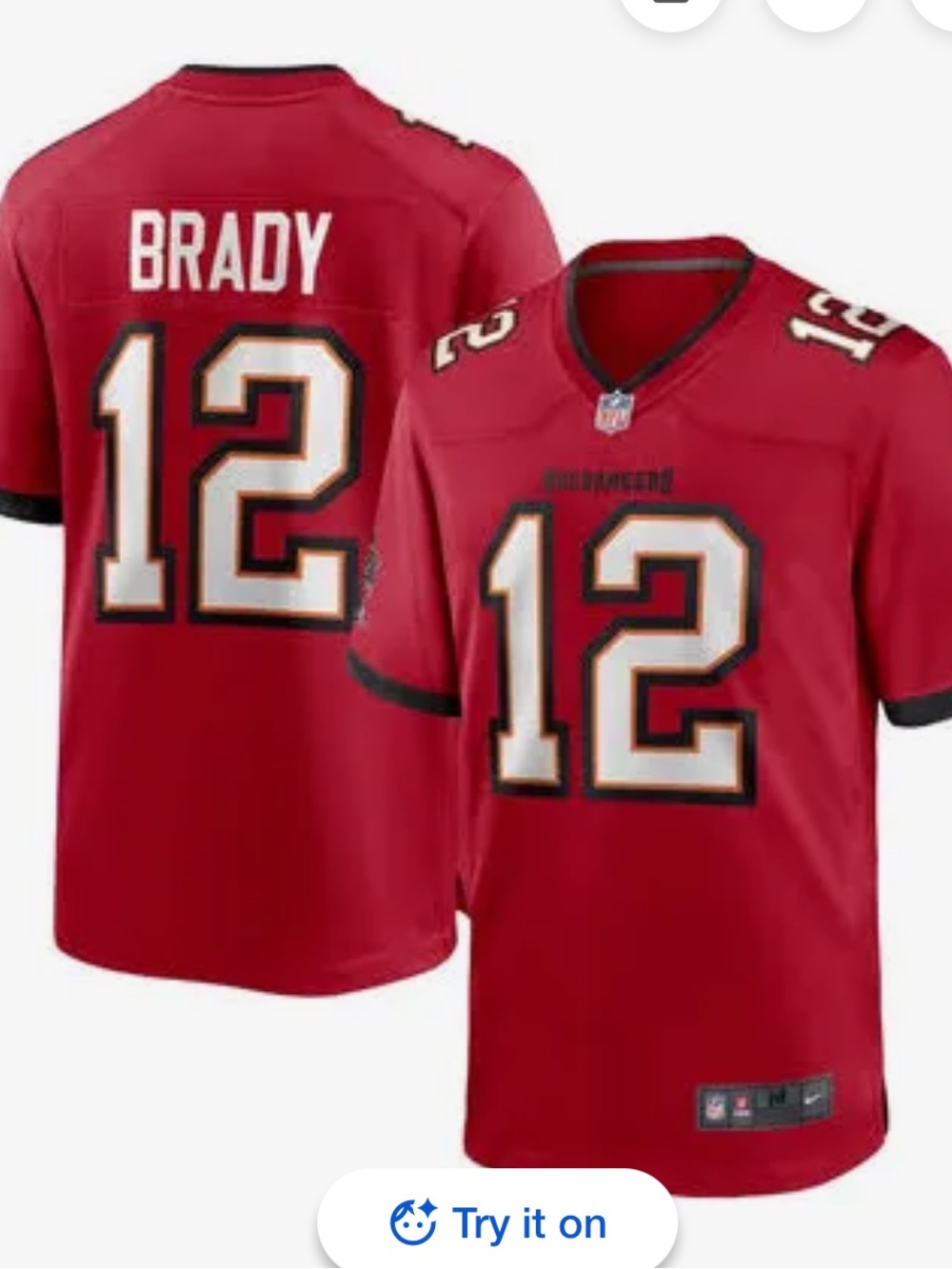 Nike Men's Buccaneers #12 Brady Red Football Jersey